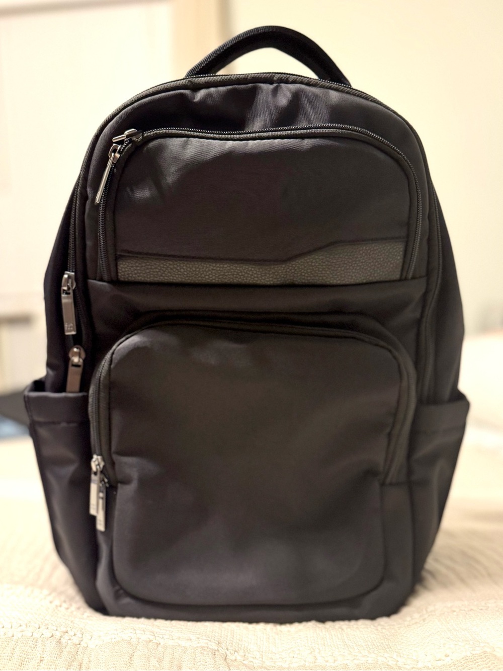 Open Story Signature Day Trip/Travel Backpack 22L in Black water repellent nylon